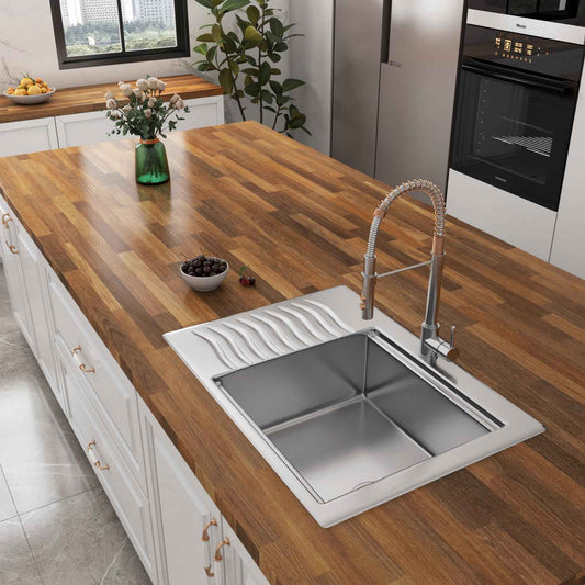 YENHOME 30"X393" Butcher Block Peel and Stick Countertops Wood Grain Contact Paper Peel and Stick for Furniture Countertops Cabinets Self Adhesive Wood Wallpaper for Dresser Kitchen Bedroom Wall