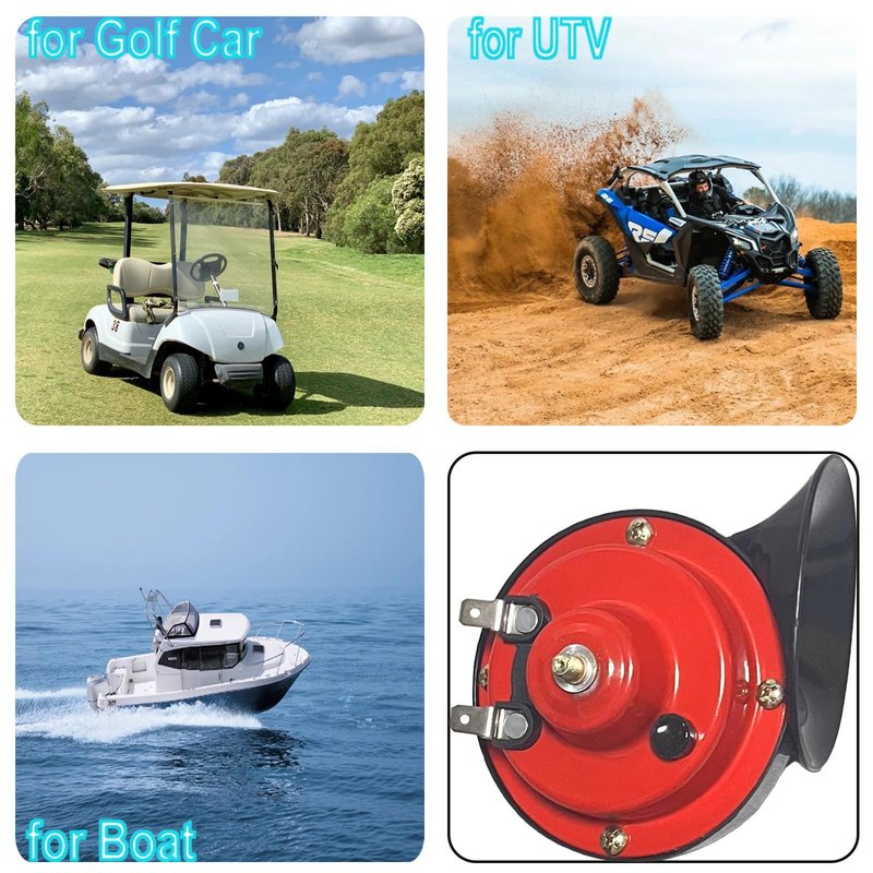 Universal Golf Cart 12 Volt Horn Kit for Club Car, EZGO, Yamaha UTV,ATV, Boat ctc, with Bracket and Floor Mount Button