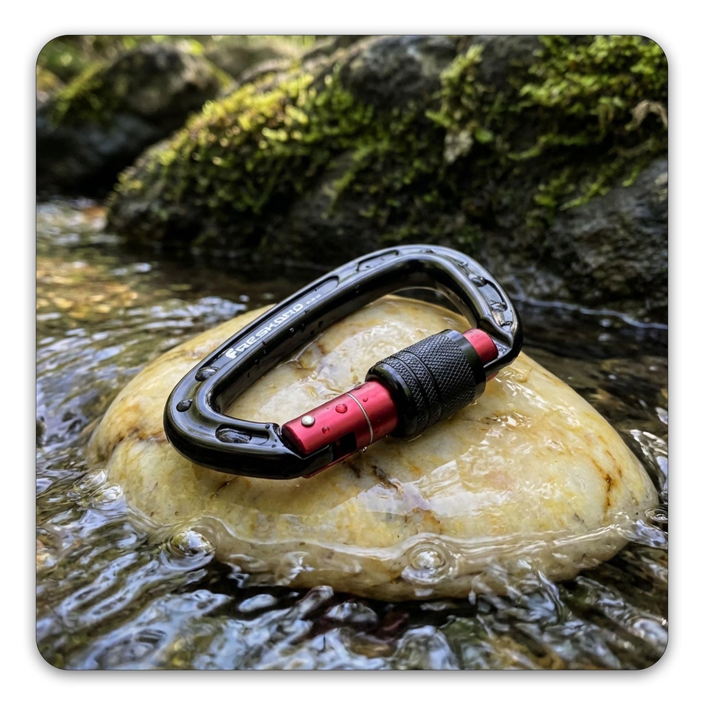 FresKaro Rock Climbing Carabiner Clips Heavy Duty, Screw Gate Locking, UIAA Certifed, 25kN Karabiner for Rappelling, Hunting, Hiking, Gym Equipment, or Survival Gear Kit, 4Inch, Black, 3Pack