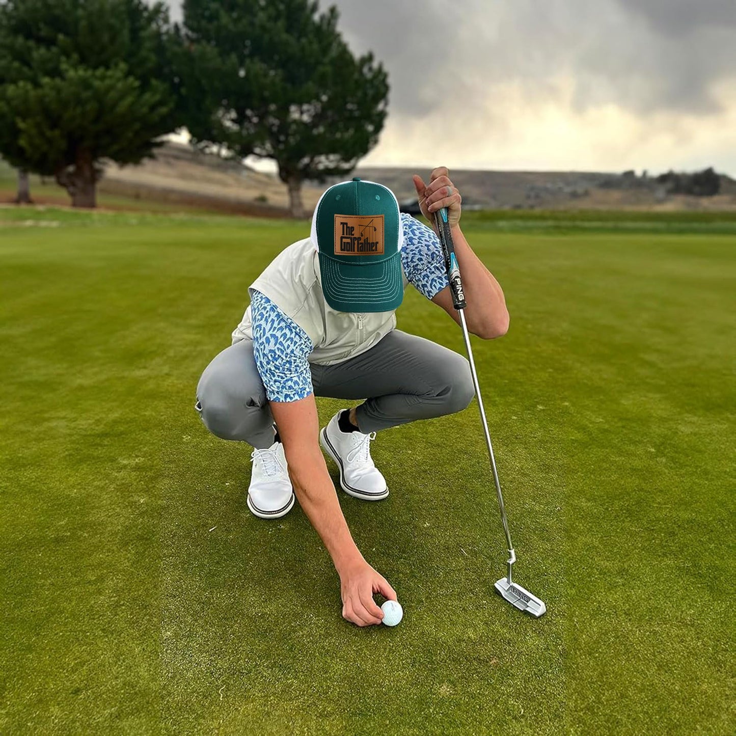 Christmas Father Golf - Dad Hat - Gifts for Dad from Daughter, Son, Kids - Golf Gifts for Men - Adjustable Fit, Comfortable Cotton, Perfect for Casual Wear - The Father Trucker Hat, Green