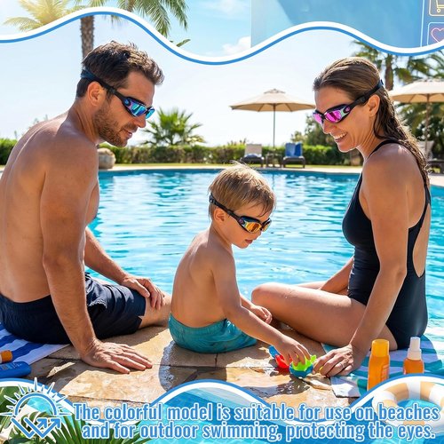 Konohan Swim Goggles - 10 Pack Anti-Fog, No Leak Silicone Glasses with Ear Plugs & Nose Clips for Pool Use