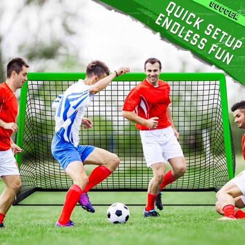 KTRIO 6x4 Ft Portable Soccer Goal - Large Foldable Net with Carry Bag for Kids & Teens Sports