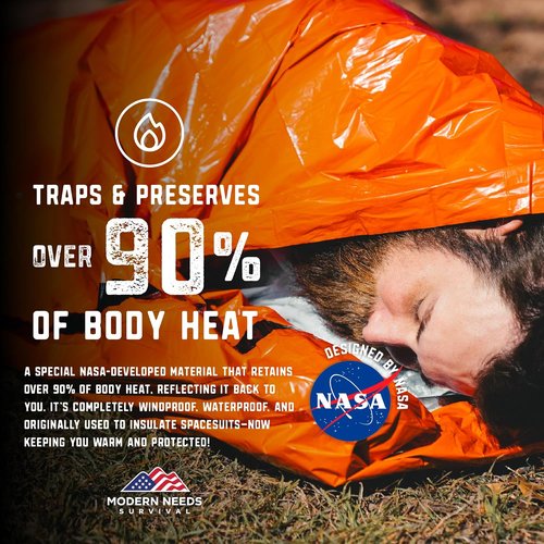 **MODERN NEEDS Emergency Sleeping Bag - Thermal Bivy Sack & Survival Blanket | Ideal for Outdoor Adventures**