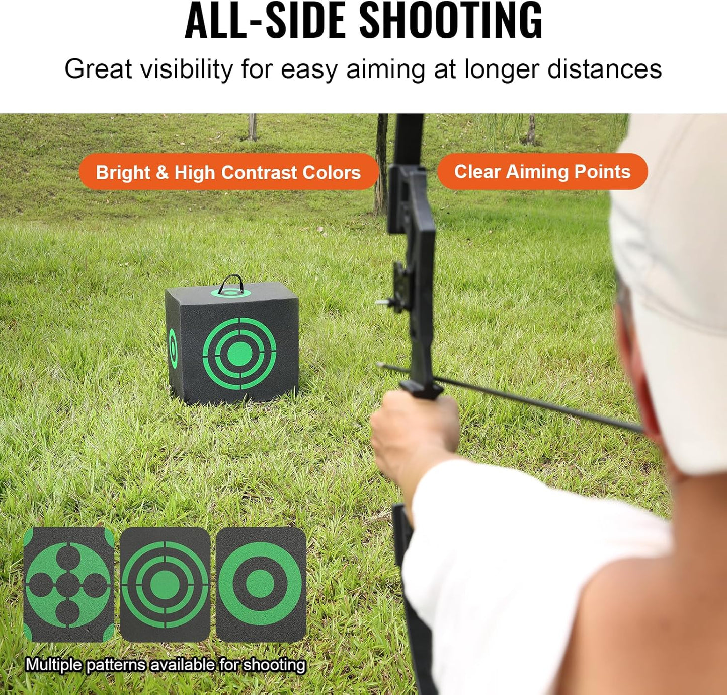 VEVOR Archery Target Block - 16"x18" Portable Bow Target with Carry Handle & Easy Arrow Removal | Lightweight & High Visibility