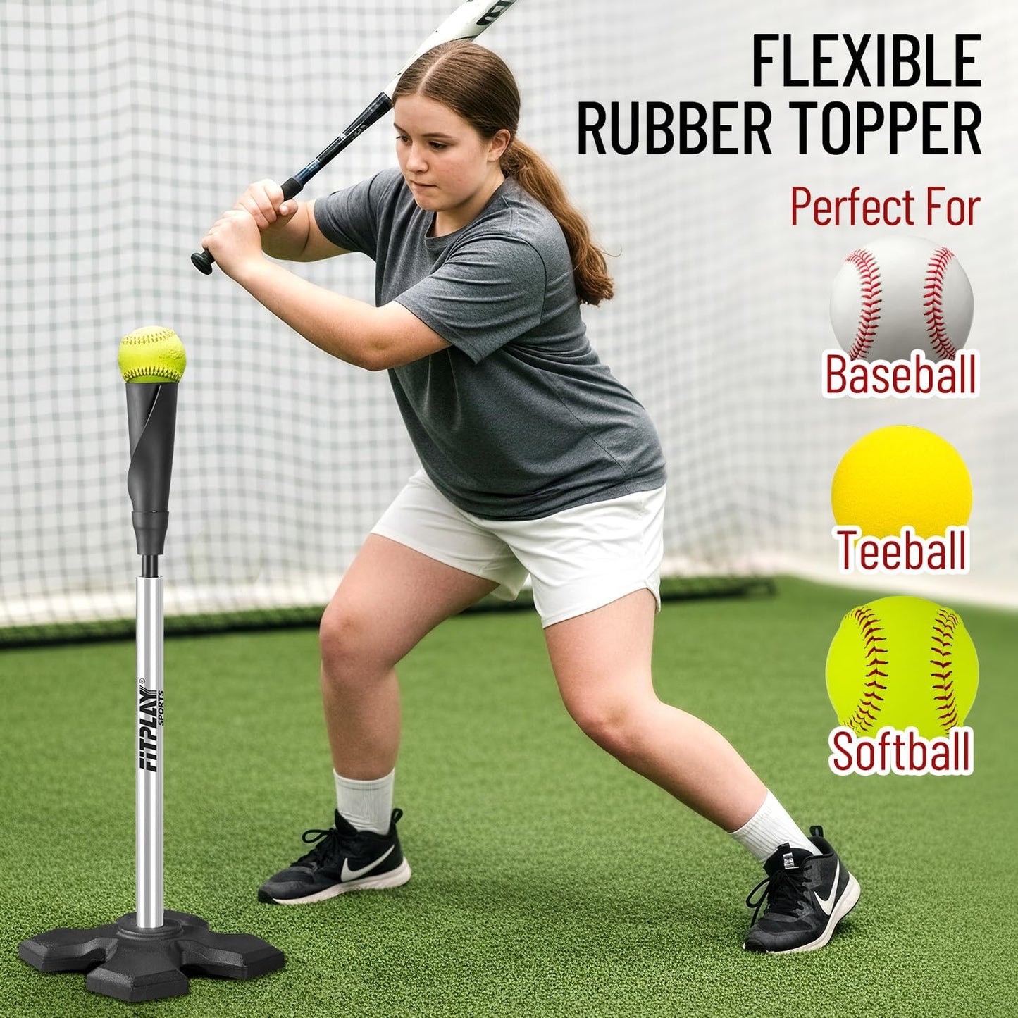 Skiennix Portable Baseball Hitting Tee - Height Adjustable 25-37 Inches | Easy Carry Design for All Players