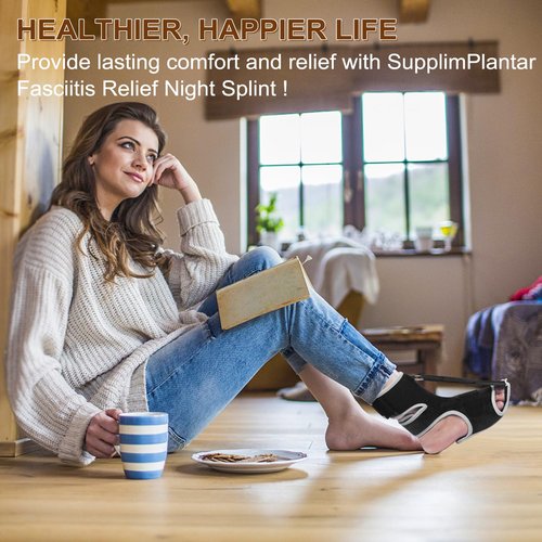 SNUSIM Plantar Fasciitis Night Splint - Upgraded Plantar Fasciitis Relief Braces For Women Men Day Night - Ankle Brace Arch Support Achilles Tendonitis Relief Foot Drop Heel Pain Relief - Breathable