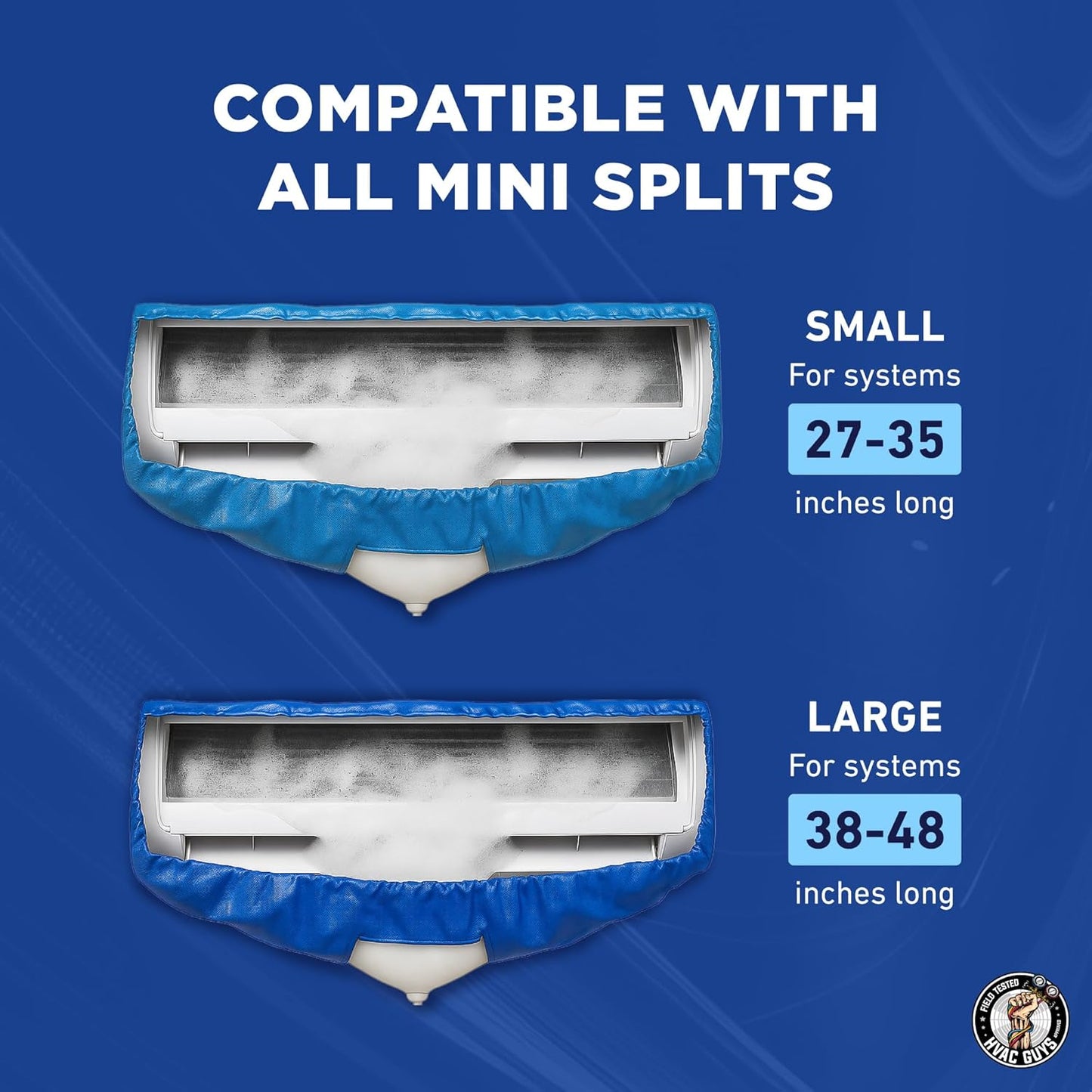 Mini Split Cleaning Bag - 360 Waterproof, Fits 38-48in Systems, Includes Overspray Guards & Drain Hose