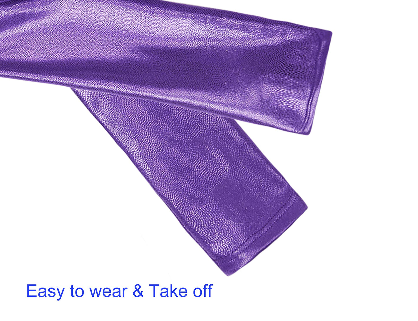Domusgo Girls Gymnastics Leotards Size 6-7 Years Old Sparkle Purple One Piece Long Sleeve Tumbling Outfits