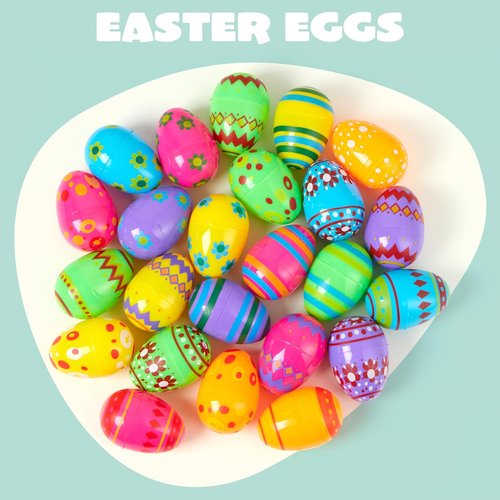 JOYIN Colorful Fillable Plastic Eggs - 3.15 Inch Bulk Set for Easter Hunts | 30 Pcs Party Favors