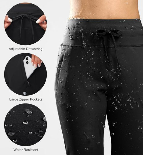 G Gradual Women's Fleece-Lined Joggers - High Waisted, Water Resistant Thermal Sweatpants for Winter | Perfect for Running & Hiking