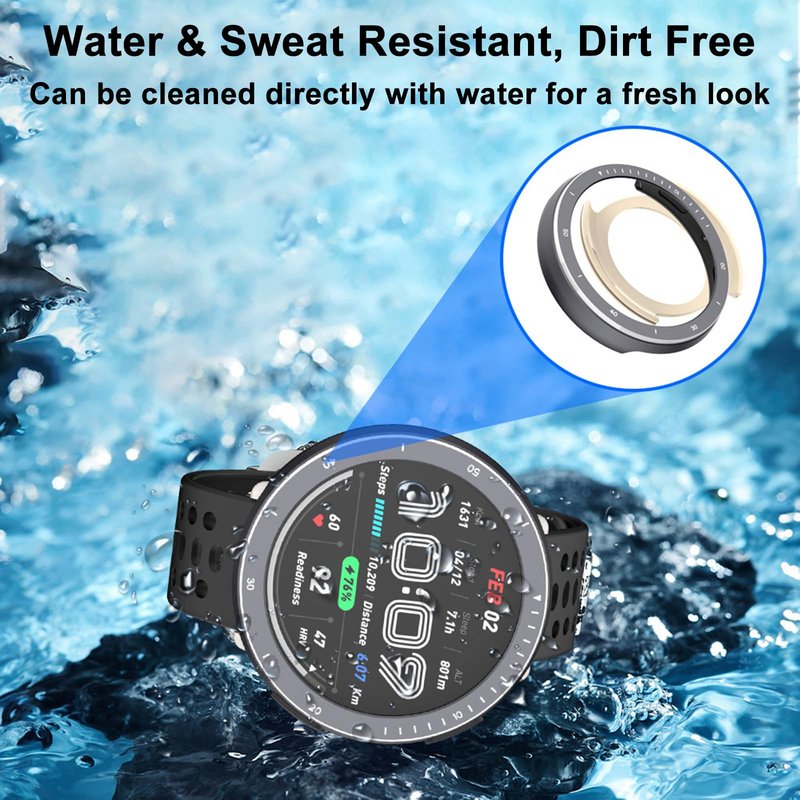 2 in 1 HXFRTYU Metal Case for Amazfit Active 2 Smartwatch 44mm, Stainless Steel Bezel & TPU Back Cover, Rugged Shockproof Protective Bumper for Amazfit Active 2 (Rose Gold)