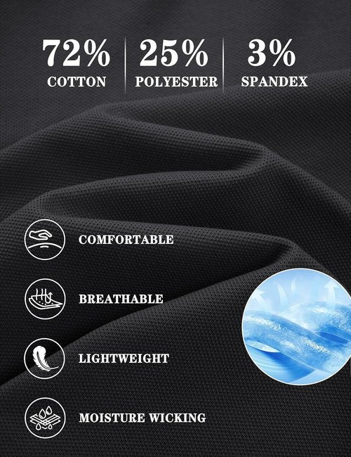 MAGNIVIT Men's Polo Shirt - Short Sleeve Cotton Pique Golf Tee | Moisture-Wicking Performance T-Shirt