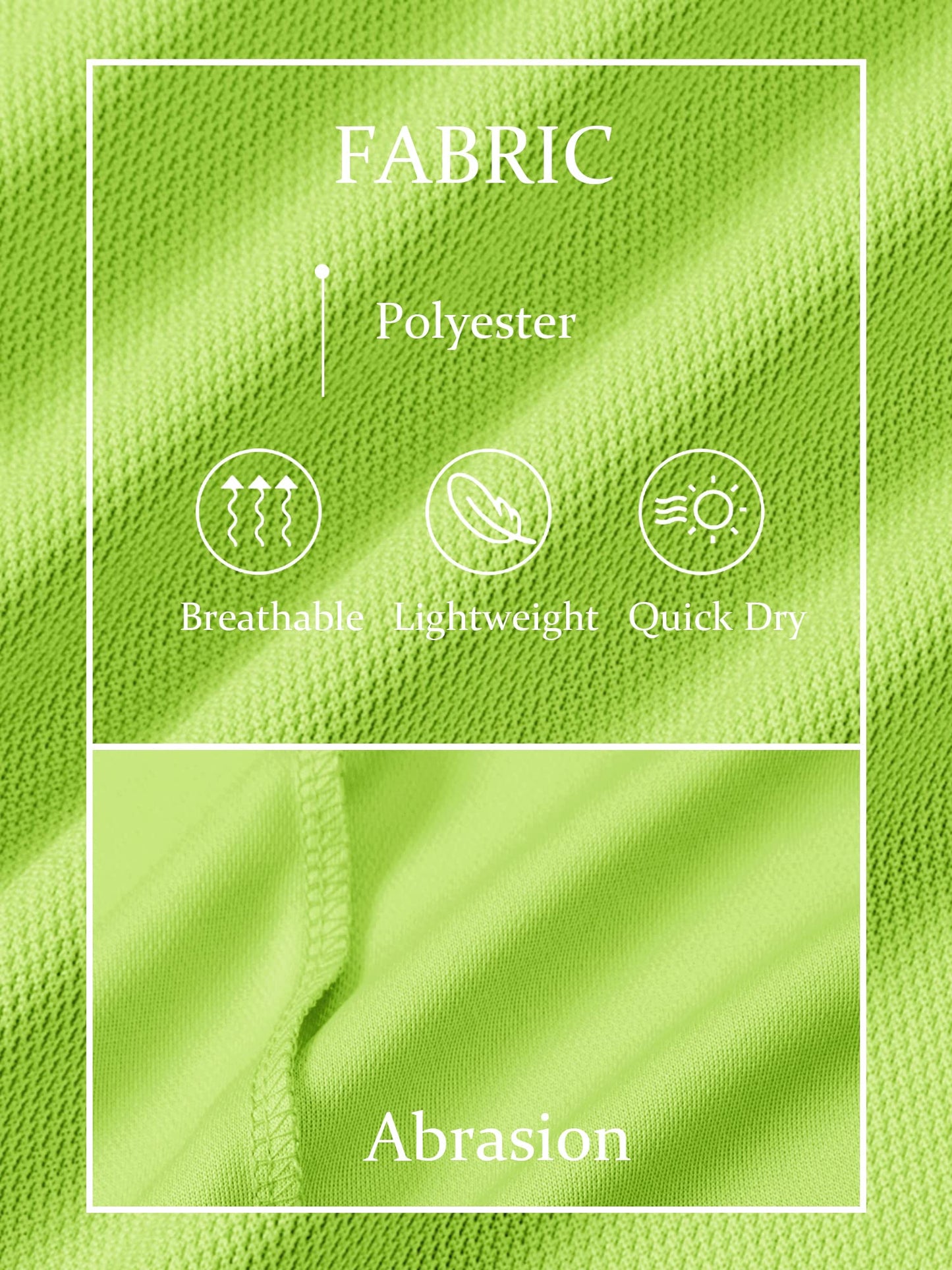 TACVASEN Mens Golf Shirt Dry Fit Mens Polo Shirts Short Sleeve Performance Golf Polos for Men with Collar Work Shirts Neon Green, 2XL