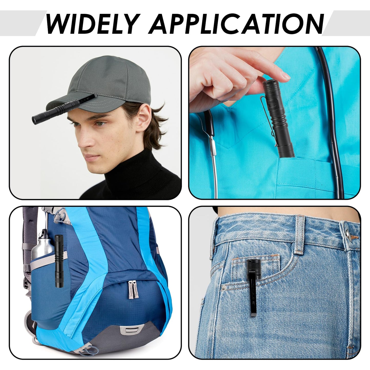 3.5" Mini Flashlight, AAA Small Pen Light with Clip, 500 Lumen Pocket Pen Flashlight Powered by AAA Battery, Portable Versatile for Inspection Medical Repair Camping Outdoor Emergency (White Light)