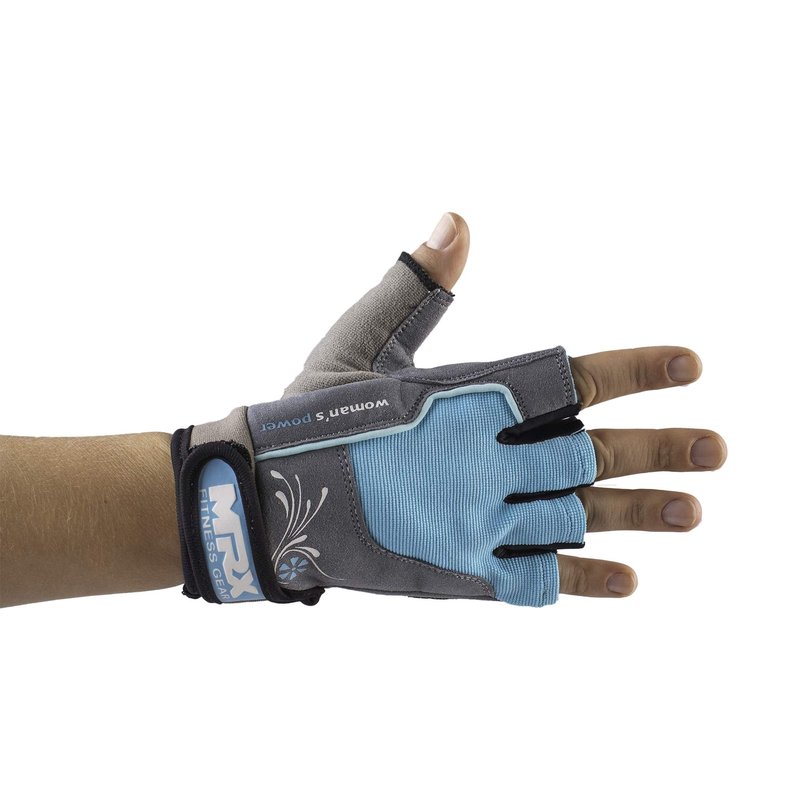 MRX BOXING & FITNESS Weight Lifting/Exercise Grip Gloves for Women, Great for Workouts, Weight Training and More, Sky Blue X-Large