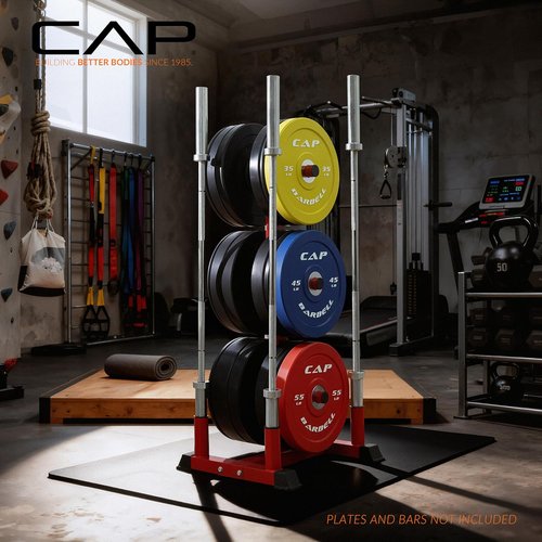 CAP Barbell Olympic Bumper Plate Rack - Durable Storage Solution for Home Gym | Space-Saving Design