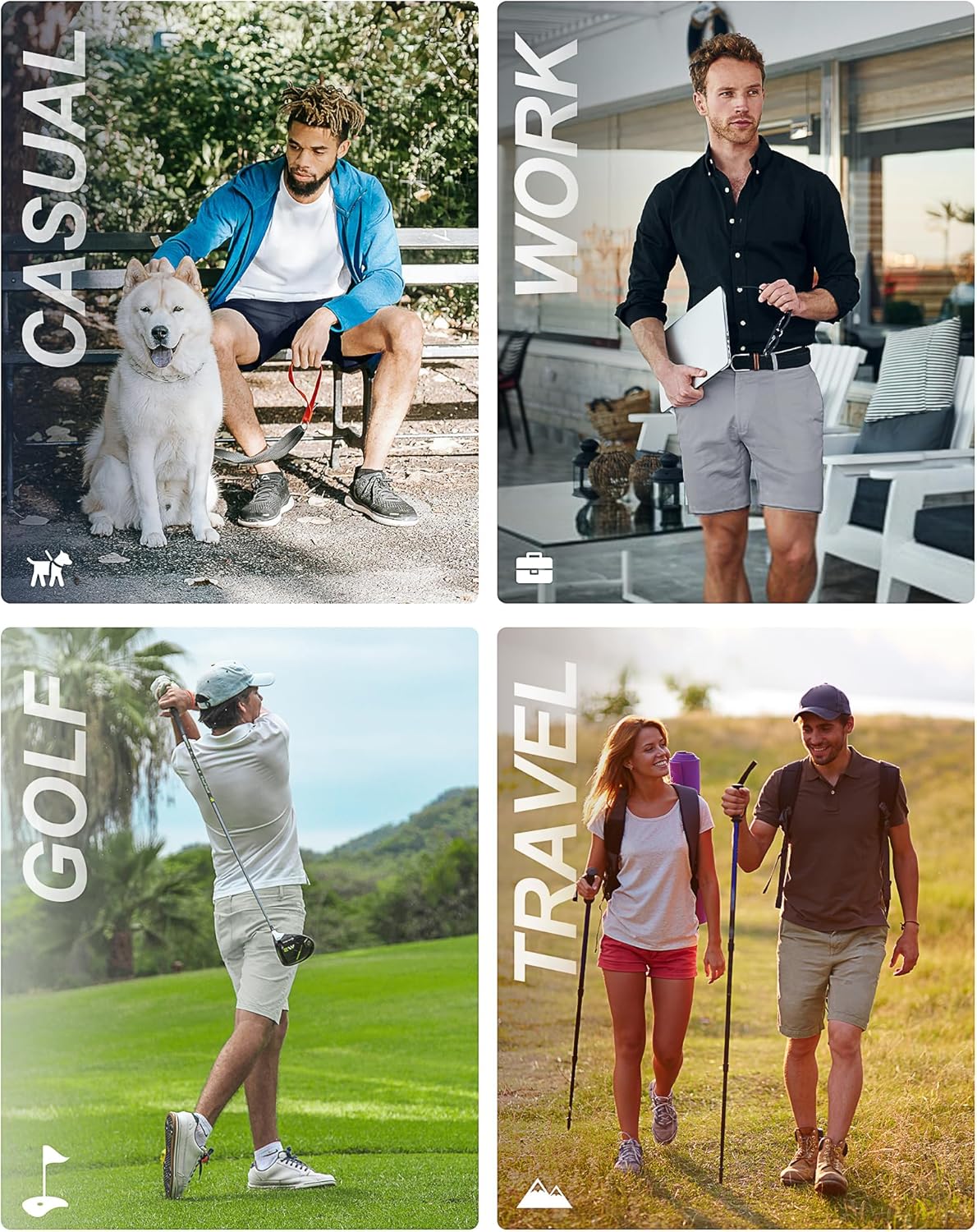 Skiennix Men's Golf Shorts - Quick Dry 9-Inch Inseam Classic-Fit with Elastic Waist | Perfect for Hiking & Fishing