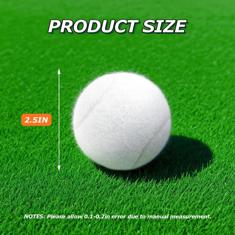 Bac-kitchen Tennis Balls, 6 Pack High Elasticity Practice Tennis Balls with Mesh Bag, Ideal for Beginner, Exercise Playing Balls for Pet Dog (White)