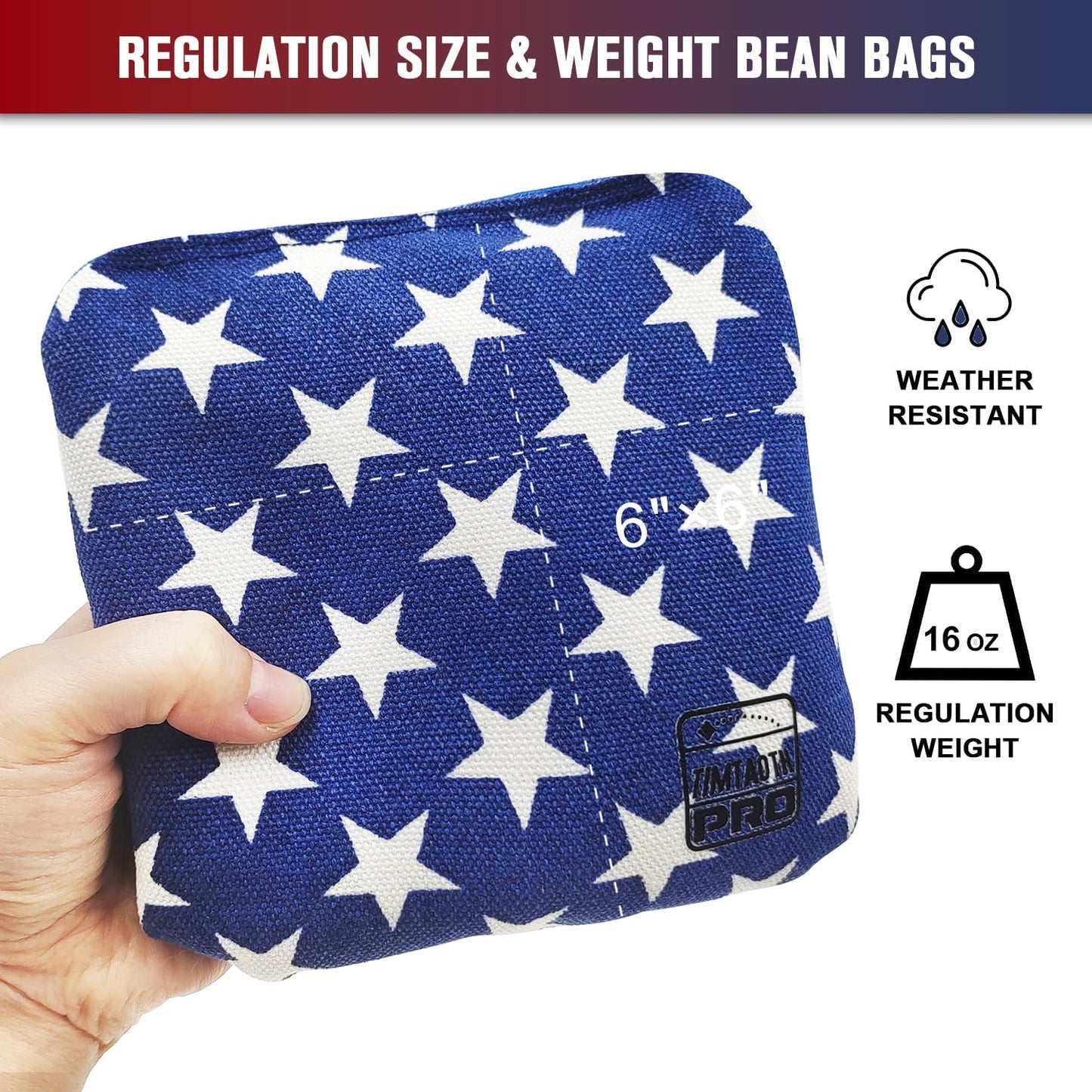 Professional Cornhole Bags Set of 8 - Dual Sided Slick & Stick Design for Regulation Play
