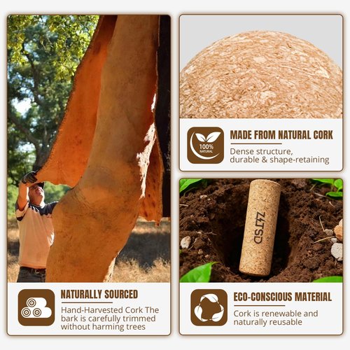 ZITSD Natural Cork Balance Board Kit, 4-in-1 Foot & Ankle Strengthener – 2 Half-Cylinder Boards, Massage Roller & Ball, Toe Resistance Bands, Carry Bag & Guide for Mobility & Physical Therapy