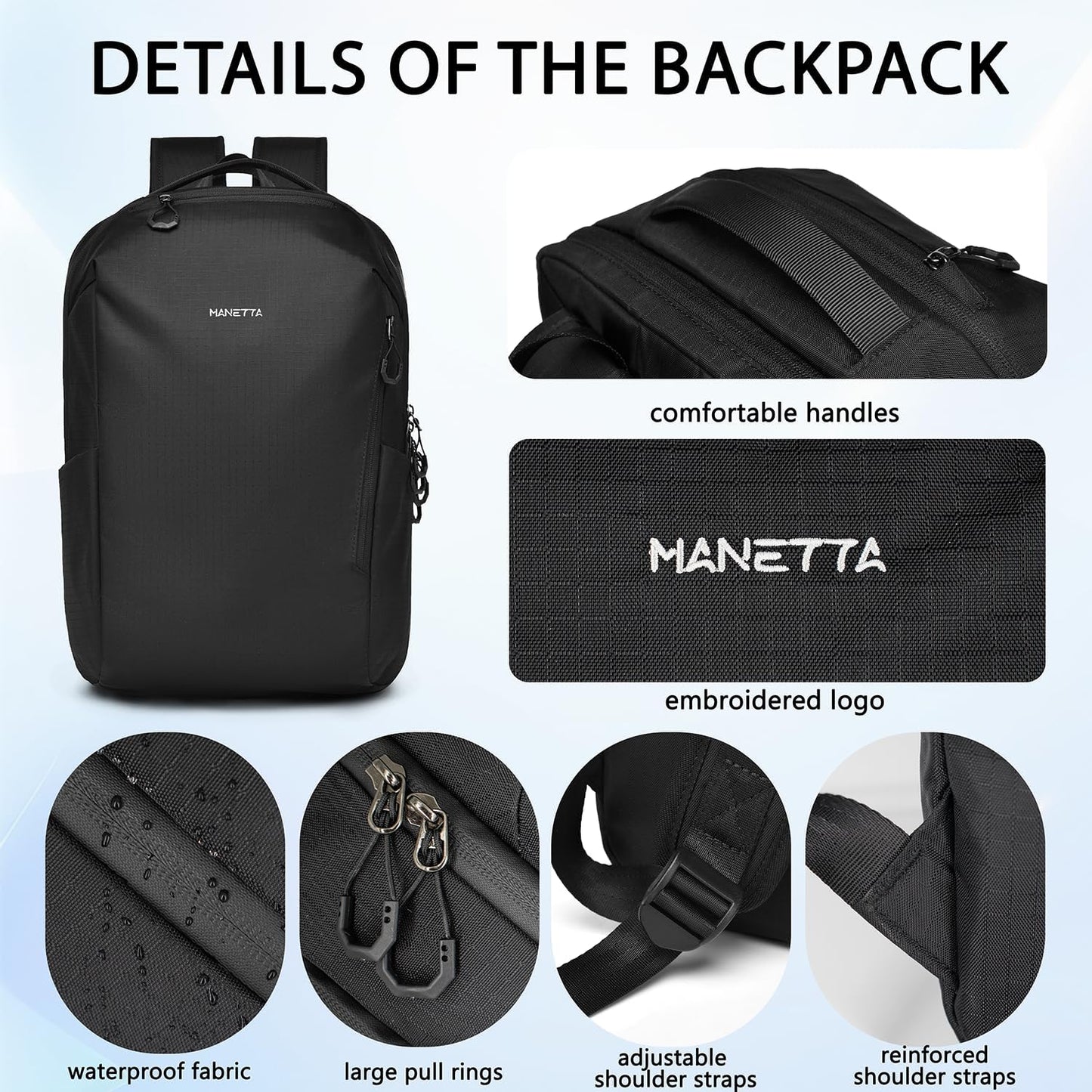 Skiennix Laptop Backpack - Minimalist, Abrasion & Water Resistant Daypack | 25L Lightweight Capacity for Work & Leisure
