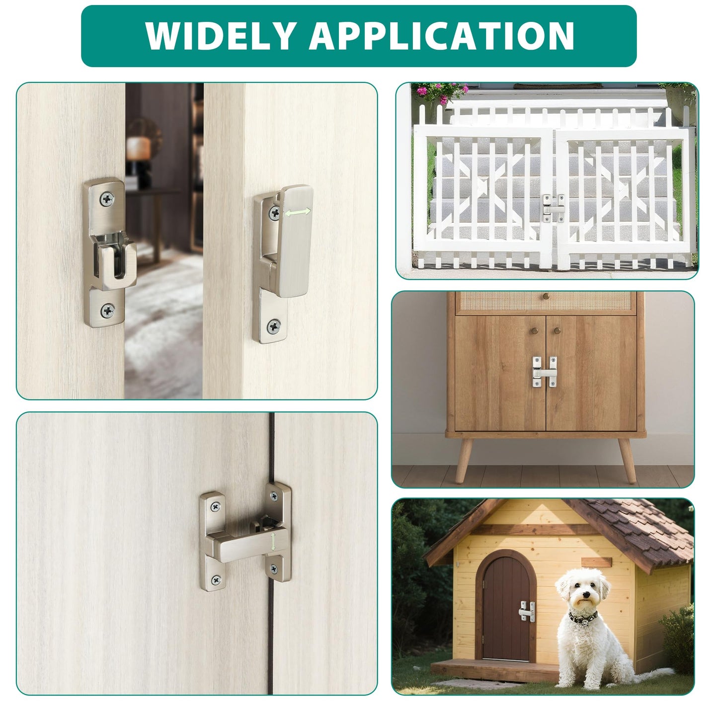 90/180 Degree Flip Latch Gate Latch, Heavy Duty Black Safety Door Lock Enhanced Security Flip Latch Lock Hardware for Interior Door Front Door Barn Garden Fence Window Bathroom Cabinet