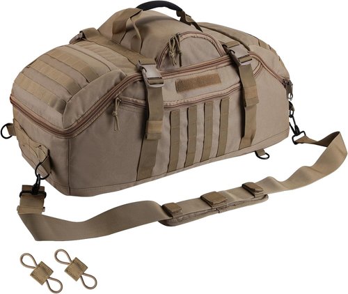 Hannibal Tactical 55L Duffle Bag - 3-in-1 Tactical Backpack MOLLE Pack for Gym & Outdoor | Coyote Color