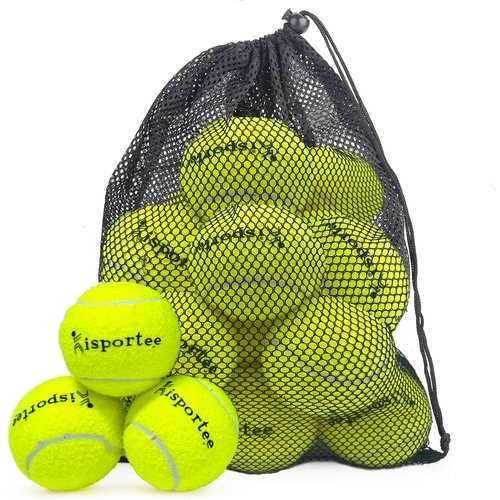 kisportee 12 Pack Advanced Training Tennis Balls, Practice Balls for Beginner, Pet Dog Tennis Balls, Come with Mesh Bag for Easy Carry