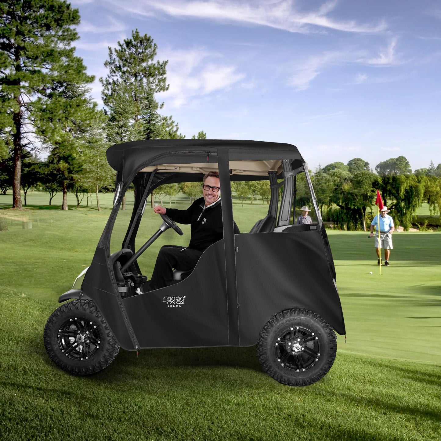 10L0L Deluxe 2 Passenger Golf Cart Enclosure for Club Car Precedent,Onward & Tempo Waterproof Windproof Portable Transparent Golf Cart Rain Enclosures Storage Cover - 57" Roof Fit