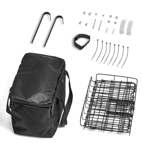 LIQING Bike Basket Front Folding Bicycle Basket with Removable Liner Bag, Quick Release Design Metal Ebike Basket for Adult Women/Men Carrying Dogs, Pets, Fruit & Grocery (XL-Black)