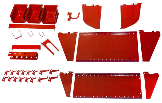 Wall Control KT-400-WRK R Slotted Tool Board Workstation Accessory Kit for Wall Control Pegboard Only, Red