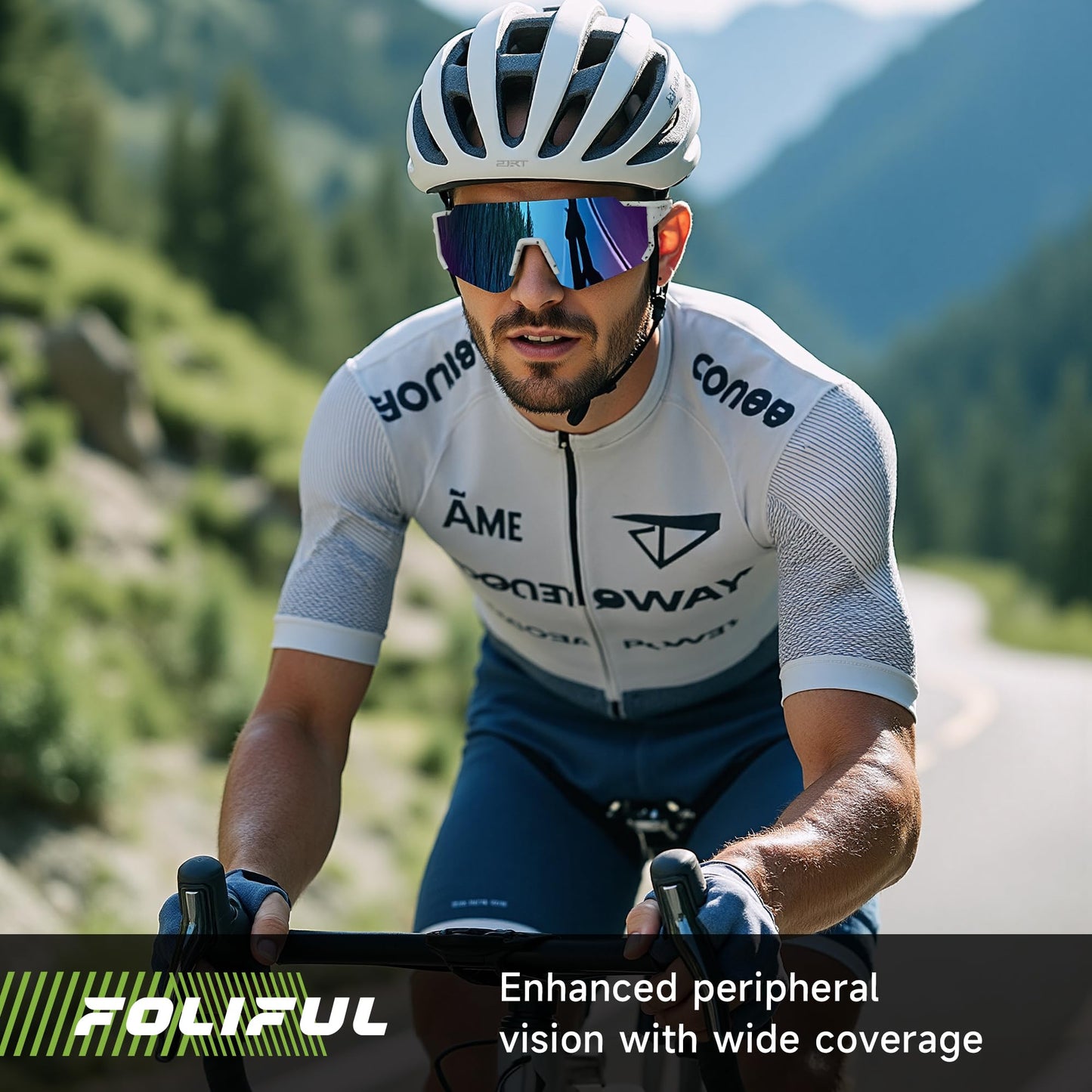Foliful Sports Polarized Sunglasses Men Women for Running Baseball Hiking