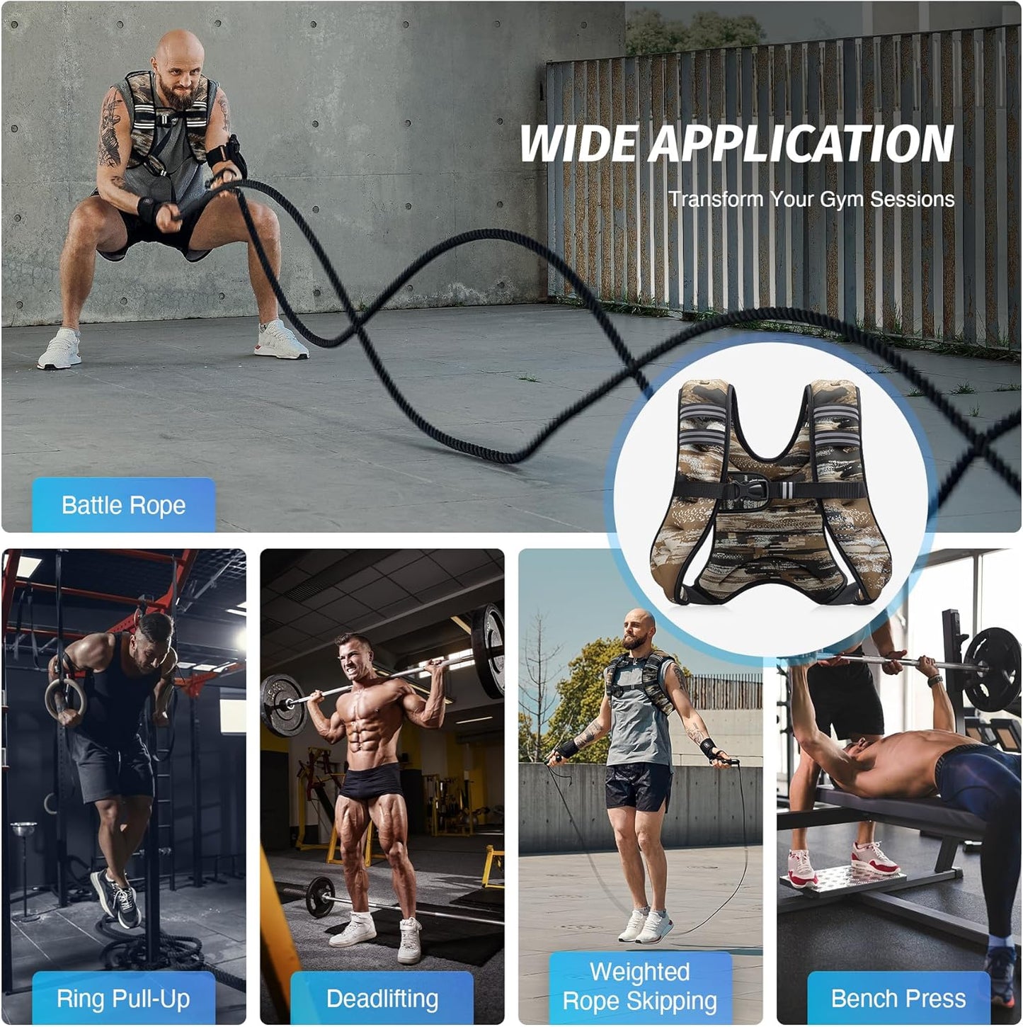 ZELUS Weighted Vest - Adjustable 6lb to 30lb for Enhanced Workout & Strength Training | Reflective Stripe