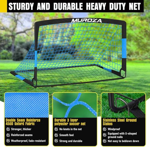 Kids Soccer Goals by [Brand Name] - Portable Pop-Up Soccer Nets Set with Ball & Cones for Backyard Fun