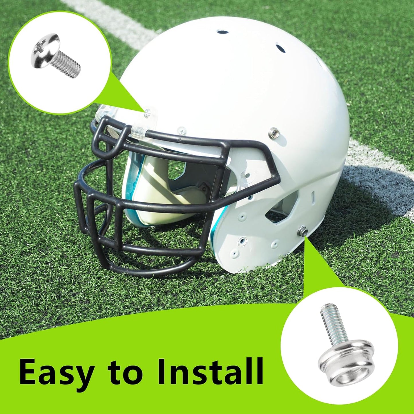 Skiennix Universal Helmet Mask Screw - Youth Football & Sports Helmet Repair Kit | Stabilizes & Reduces Head Injury