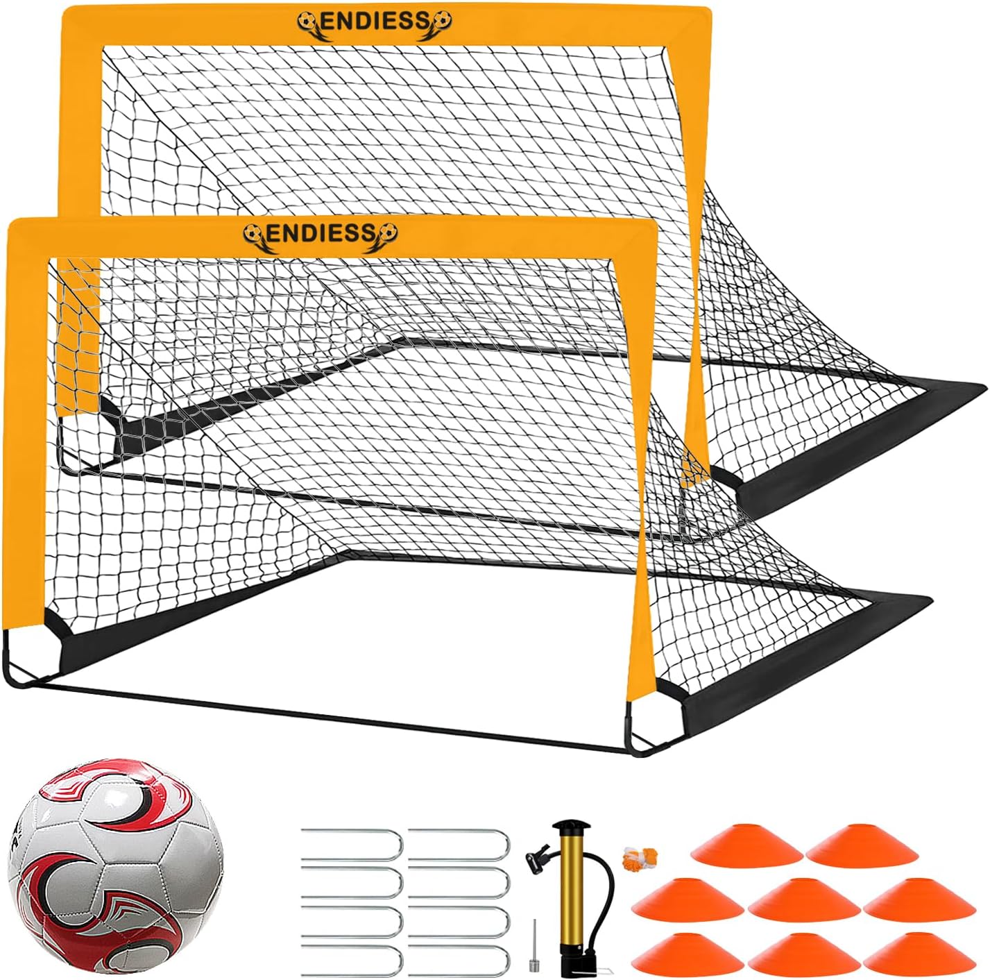 Pop Up Soccer Goals by [Brand Name] - Durable 4'x3' Kids Soccer Net Set with Ball, Pump & Carry Bag