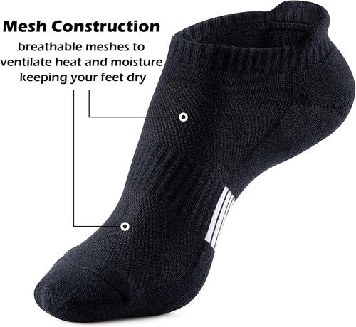 Gonii Ankle Socks - Women's No Show Running Socks with Cushioning | 5 Pairs for Comfort