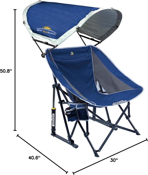 GCI Outdoor Pod Rocker - Comfortable Outdoor Rocking Chair with SunShade Canopy | Portable Design