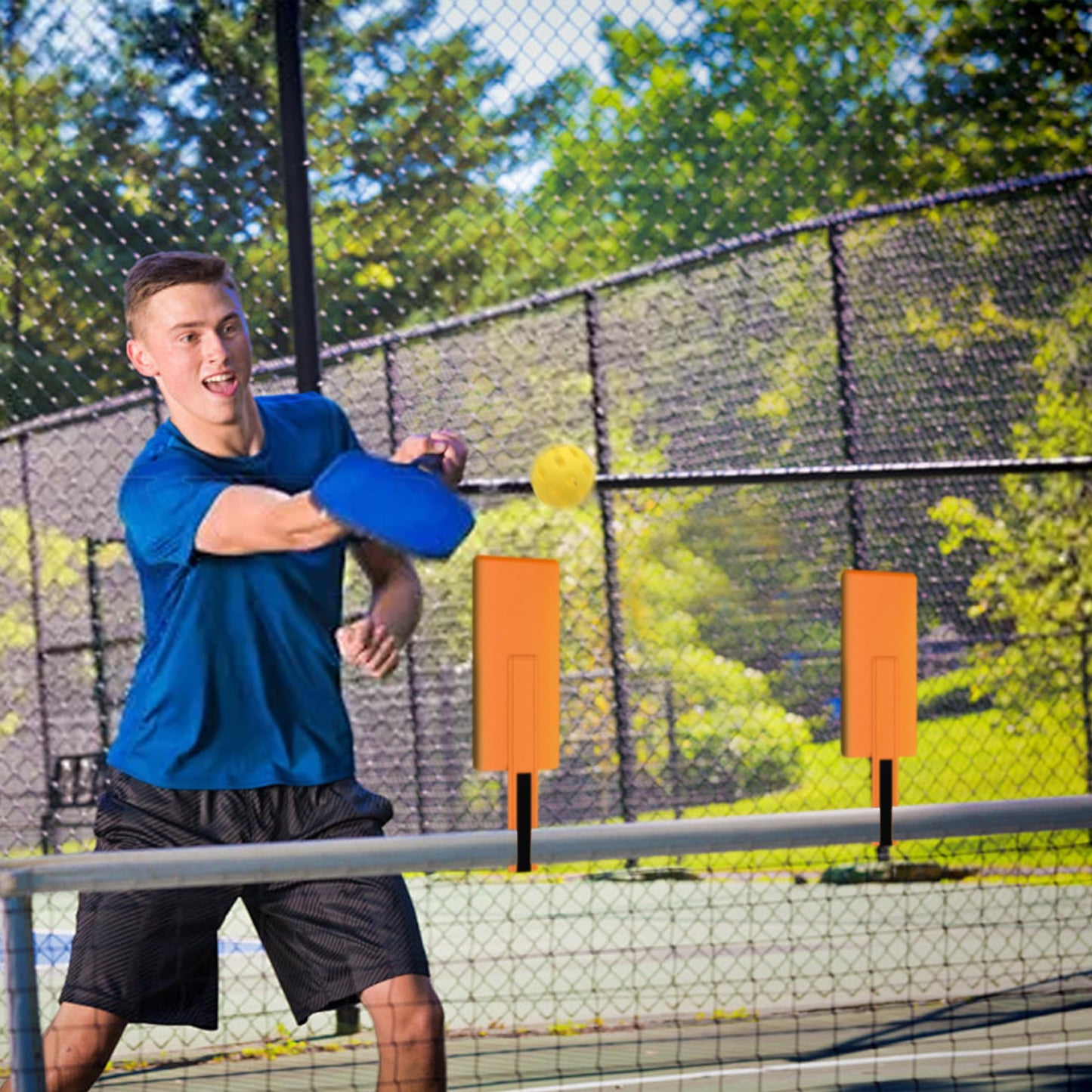 MR Tennis Targets, Portable Pickleball Hitting Target w/High-Visibility Markers, Advanced Tennis Training Targets, Tennis and Pickleball Serve Training Aid for Practice & Skill Improvement, Pack of 2
