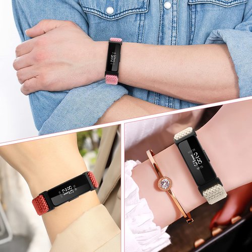 enkic Elastic Watch Band Compatible with Fitbit Inspire /3/2/HR/Ace 2/3, Soft Nylon Sport Wristband Replacement Straps For Women & Men