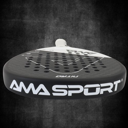 AMA SPORT Padel Racket 12K Carbon Fiber Surface with EVA Memory Flex Foam Core Padel Tennis Racket Lightweight Paddle Tennis Racquets (12K Black)