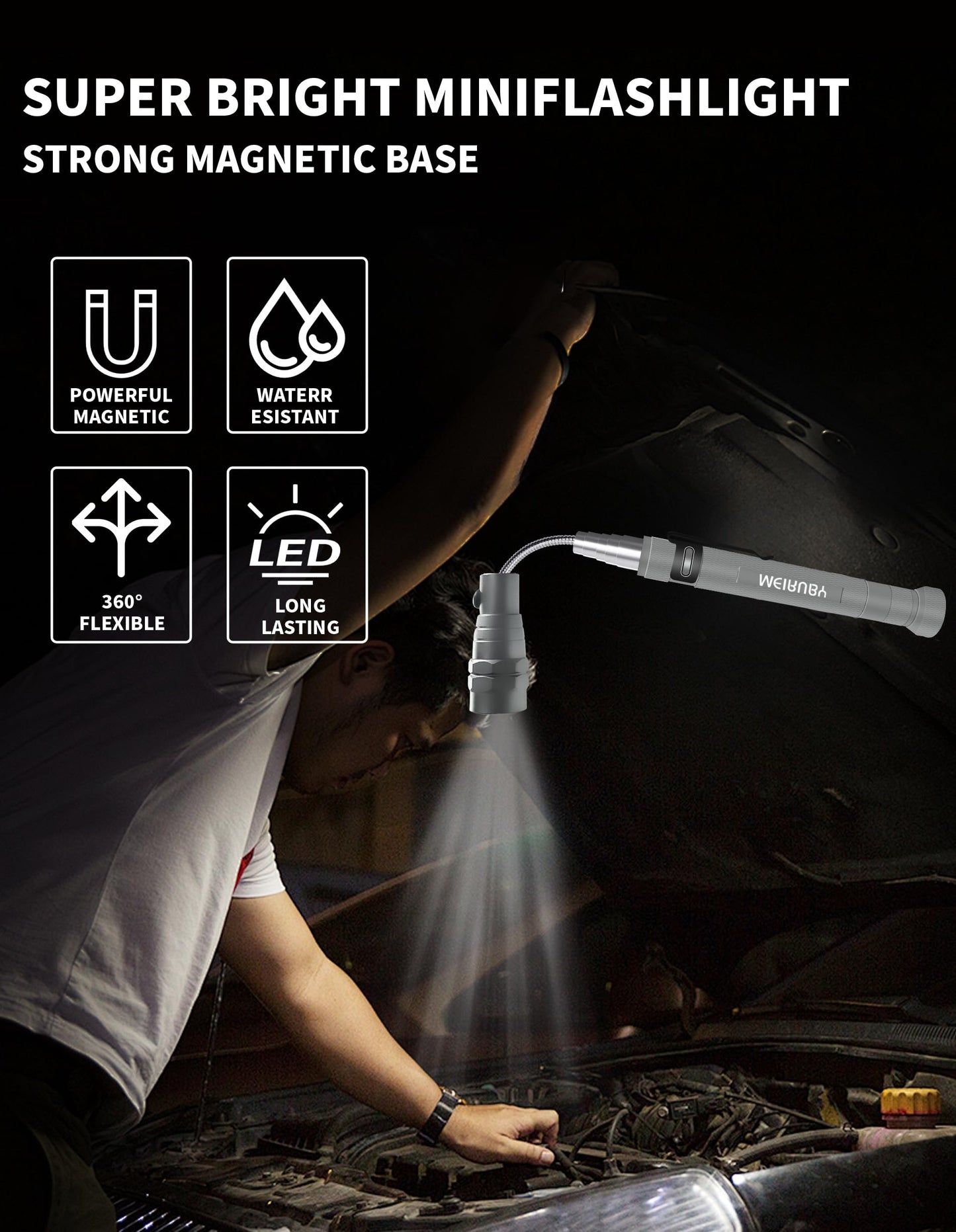 Magnetic Pickup Tool Gifts for Men, Stocking Stuffers for Men Adults, Telescoping Magnet Flashlight Christmas Birthday Gift for Dad, Mens, Him, Husband, Grandpa, Handyman