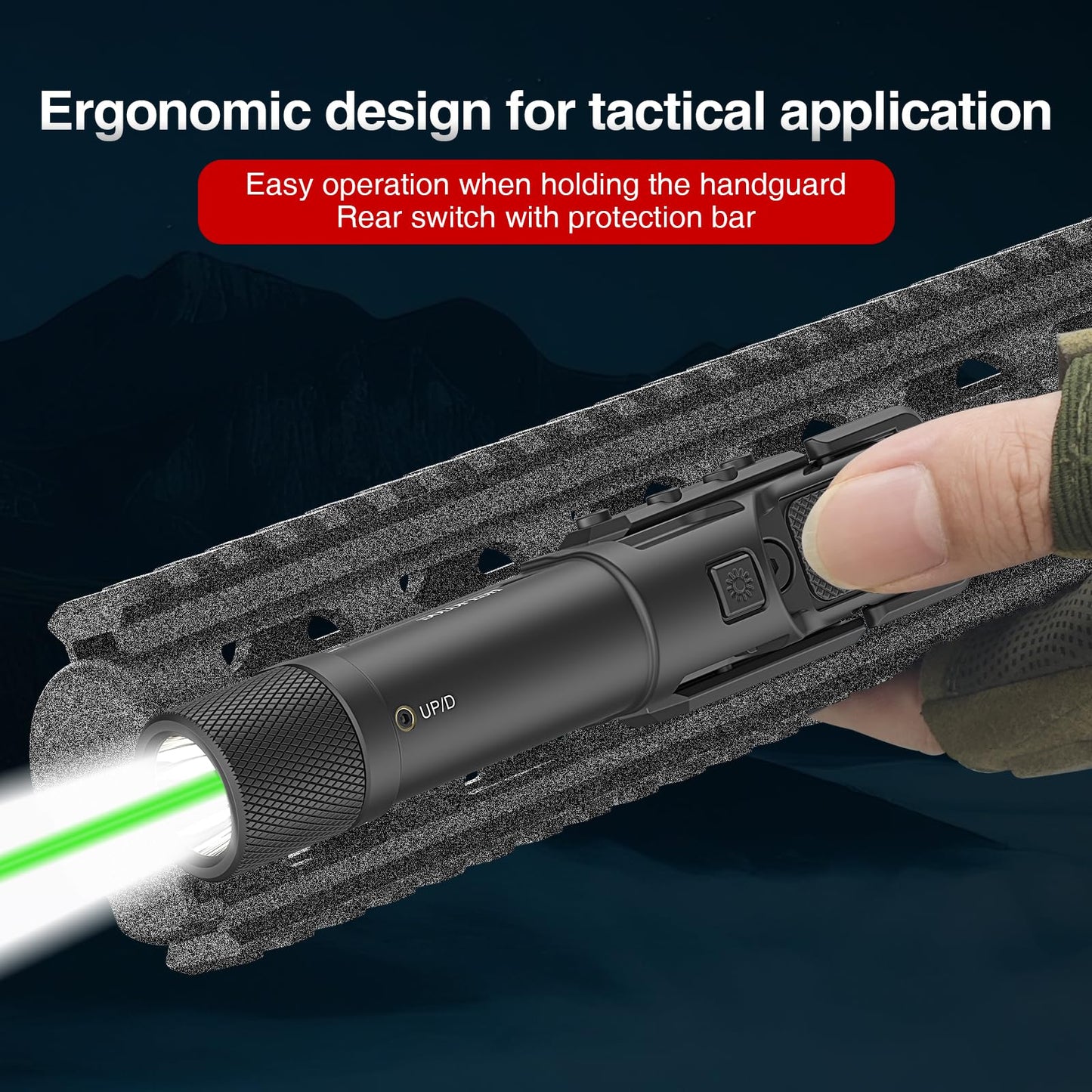 Solofish 1750 Lumens Green Laser Light Combo for Rifle