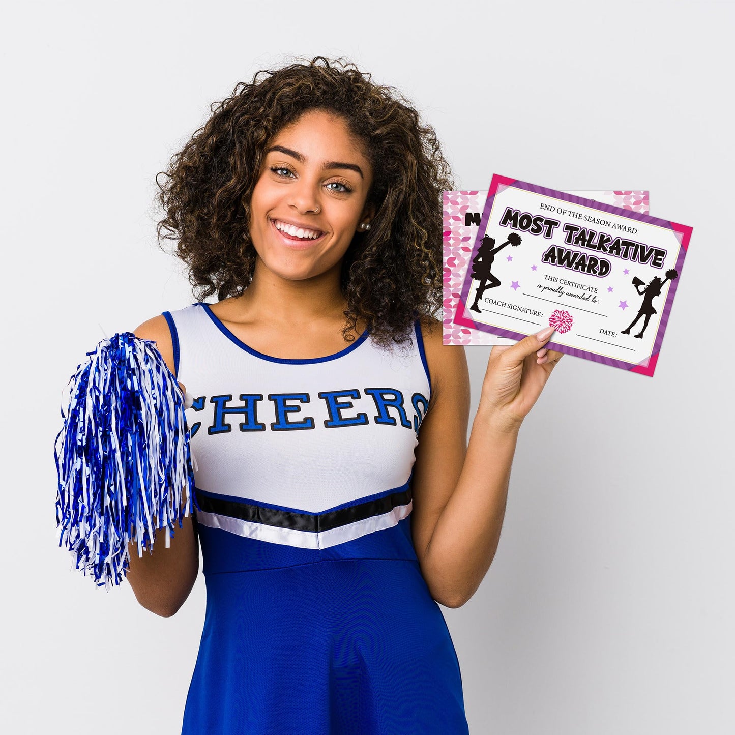 EYxsaxenk Cheerleading Achievement Award Certificates - 60Pcs End of Season Cheerleader Ceremony Award Cheerleading Championship Paper Achievement Certificate Student Reward Teacher Motivation Supply
