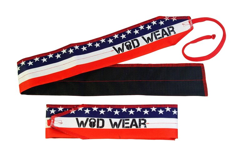 WOD Wear Wrist Wraps for Powerlifting, Strength Training, Bodybuilding, Cross Training, Olympic Weightlifting, Yoga Support - One Size Fits All (USA Flag)