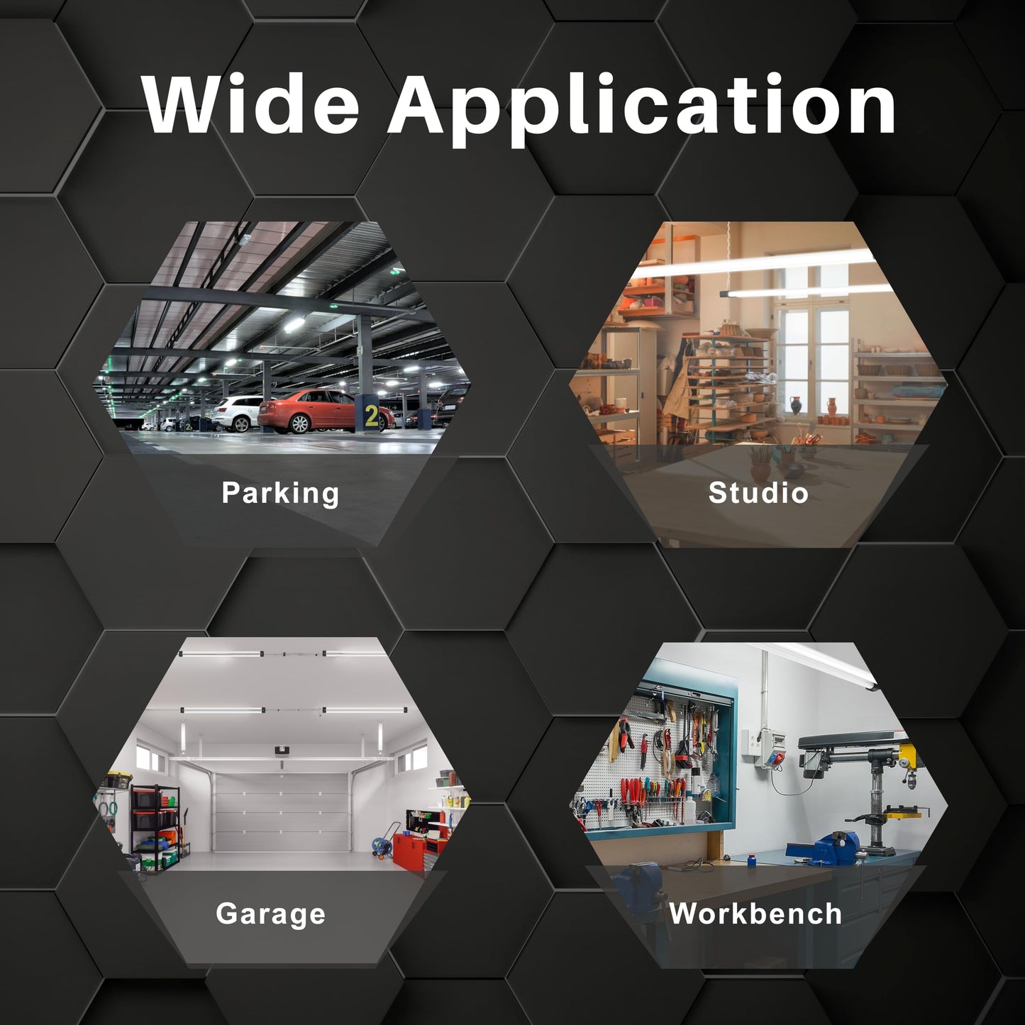 Quarterback 4FT 40W LED Shop Light with Inline Switch Dual Tube Lightweight Daylight White 5000K Surface or Suspension Mount for Garage Workshop Basement (1)