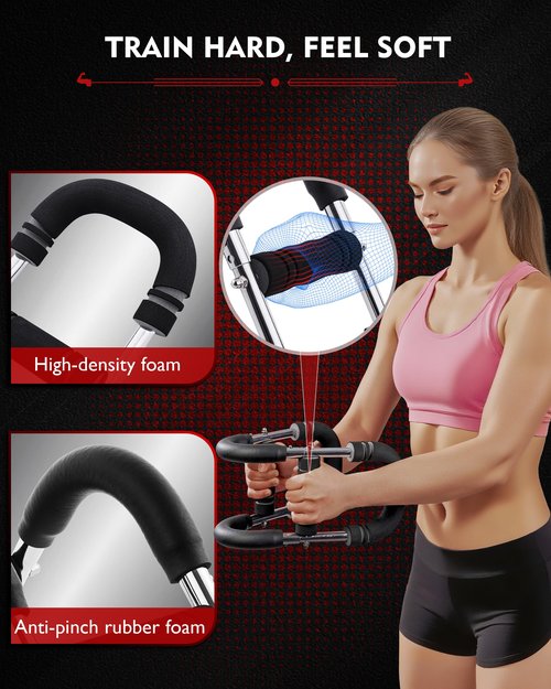 Twister Arm Exerciser for Men - Adjustable Spring Bar for Upper Body & Arm Workouts - Build Chest, Shoulders, Triceps & Forearm Strength Home Gym Strength Trainer Blaster (60-90lbs Resistance)