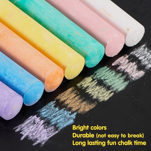 JOYIN 160 PCS Sidewalk Chalk Set | Non-Toxic Washable Jumbo Chalk in 16 Vibrant Colors for Outdoor Art