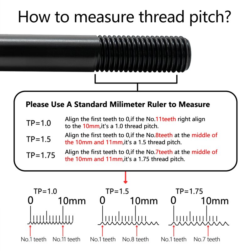 Thinvik Bike Thru Axle Adapter for Trailer Hitch 12mm Thru Axle 1.0 Thread Pitch Shaft Length 178mm