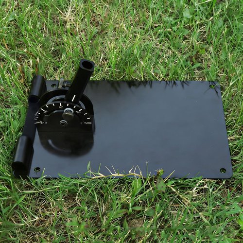 Amy Sport Golf Practice Plate with 180° Adjustable Guide, Durable Metal Plane Trainer Aid for Aiming Putting Swing & Golf Teaching, Stable Training Aid Alignment Stick Base for All Levels (Dark Black)